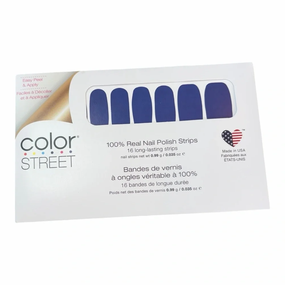 Color Street ELECTRIC RAIN Bright Neon Créme Blue Solid Nail Strips Set - Picture 2 of 8
